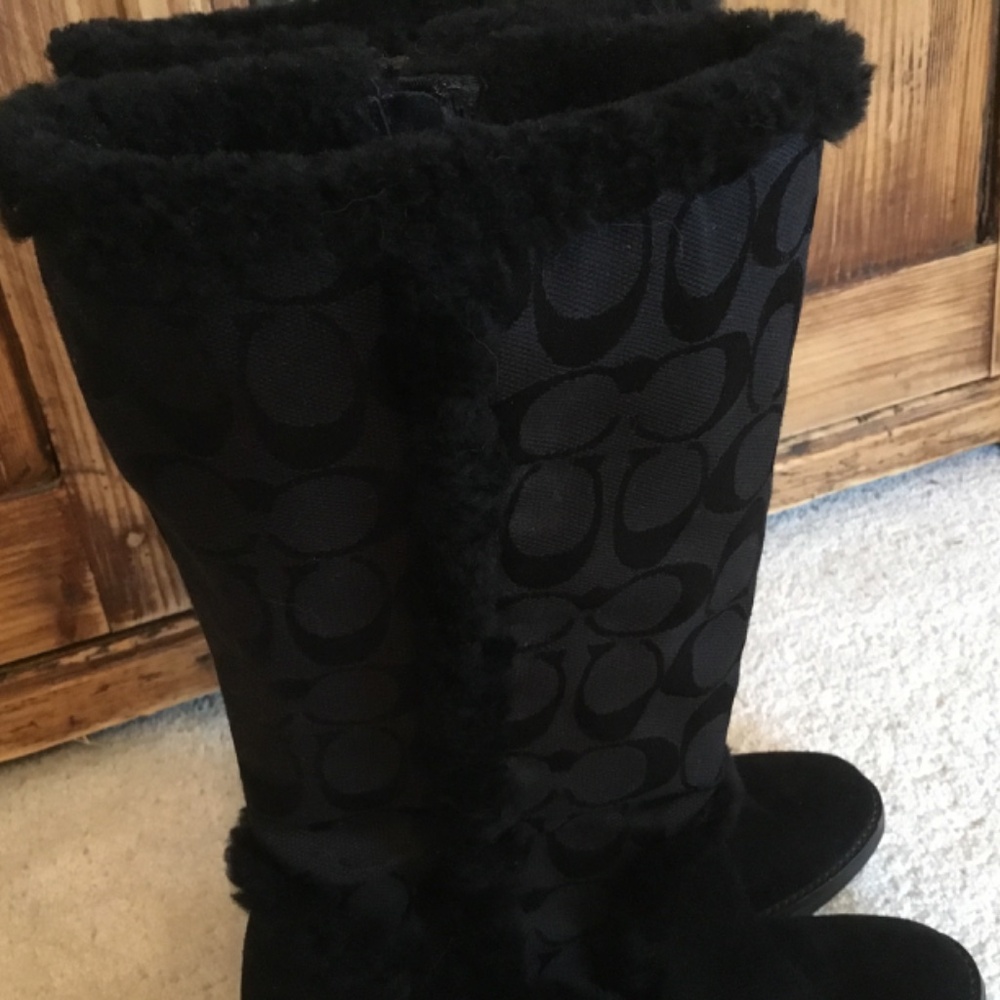 Coach Black Jordana Wedge Boots - Picture 6 of 9